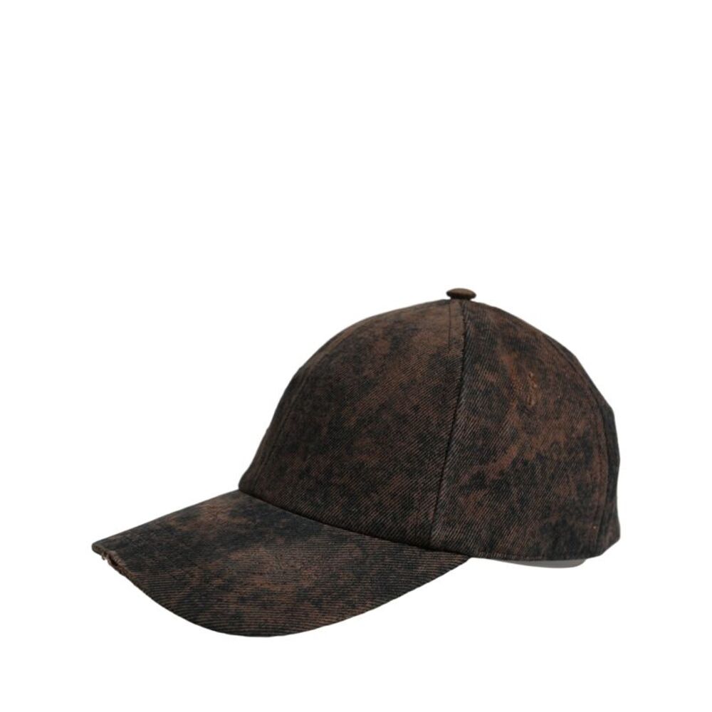 Dolce & Gabbana Men Brown Cotton Distressed Baseball Cap Men's Hat